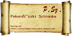 Pokoráczki Szironka névjegykártya