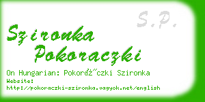 szironka pokoraczki business card